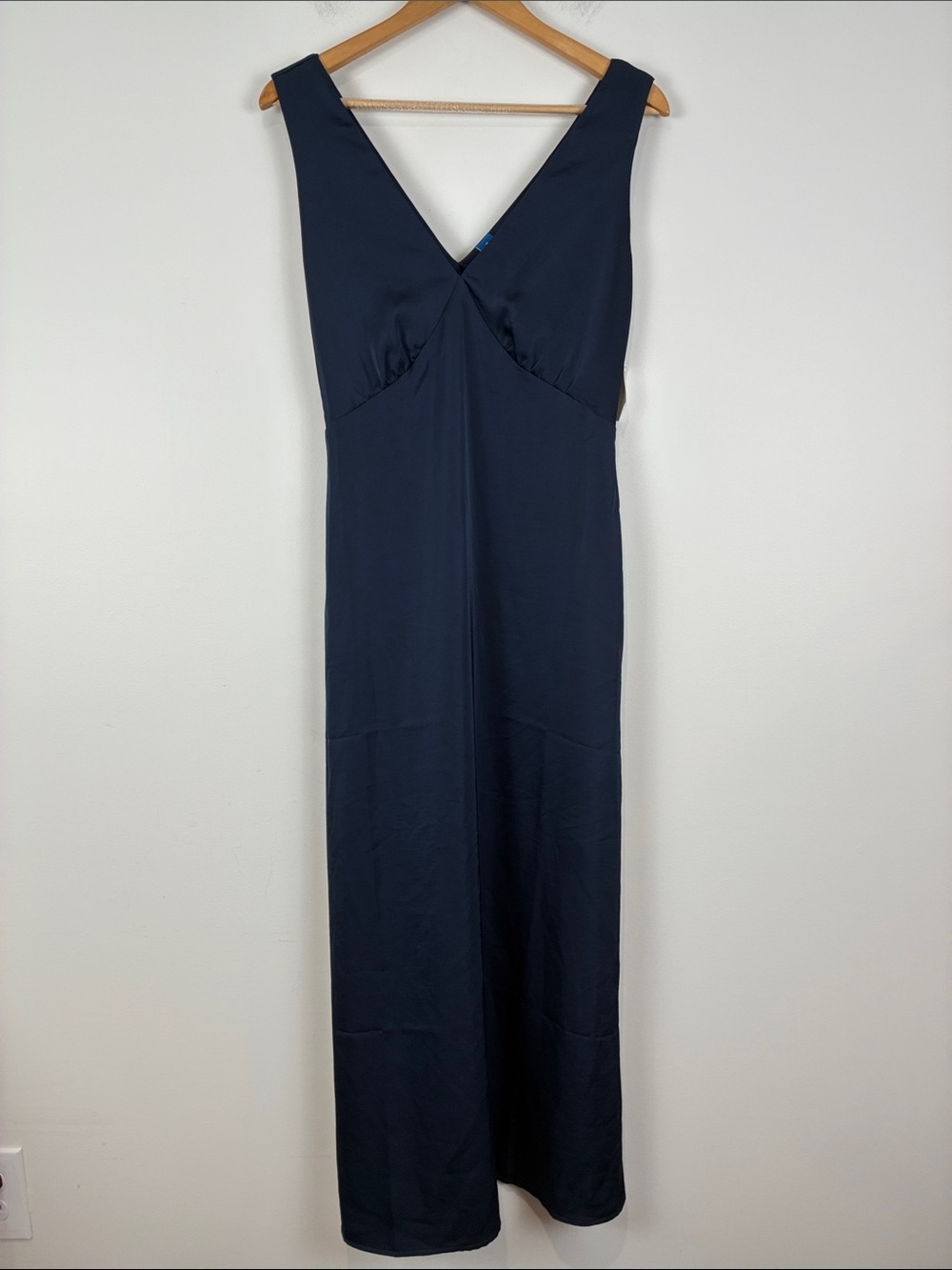NWT Old Navy the Occasion Maxi Slip Dress Medium Blue Tie Back Sleeveless Event
